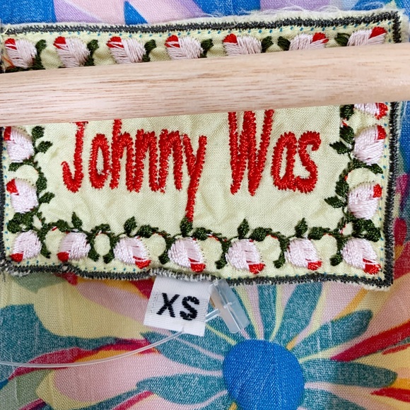 Johnny Was Embroidered Silk Dress Size XS Floral Print - Picture 8 of 9